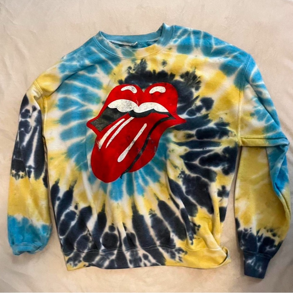 The Rolling Stones Tie-Dye Crew Neck Sweater